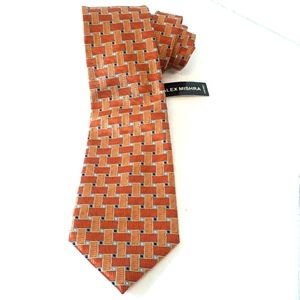 NWT Alex Mishra Textured Geometric Silk Mens Necktie Brand New With Tags